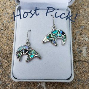 HP Storrs Abalone Bear Earrings